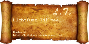 Lichtfusz Tímea névjegykártya
